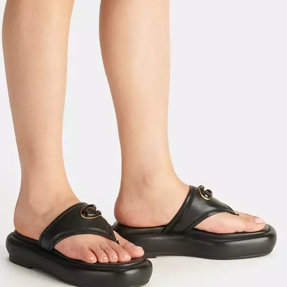 Coach Sylvie flatform Leather Sandals - Picture 8 of 9